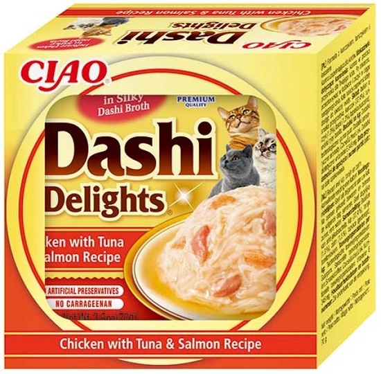 Ciao Dashi delights kip met tonijn en zalm 70 gram kattenvoer - afbeelding 1